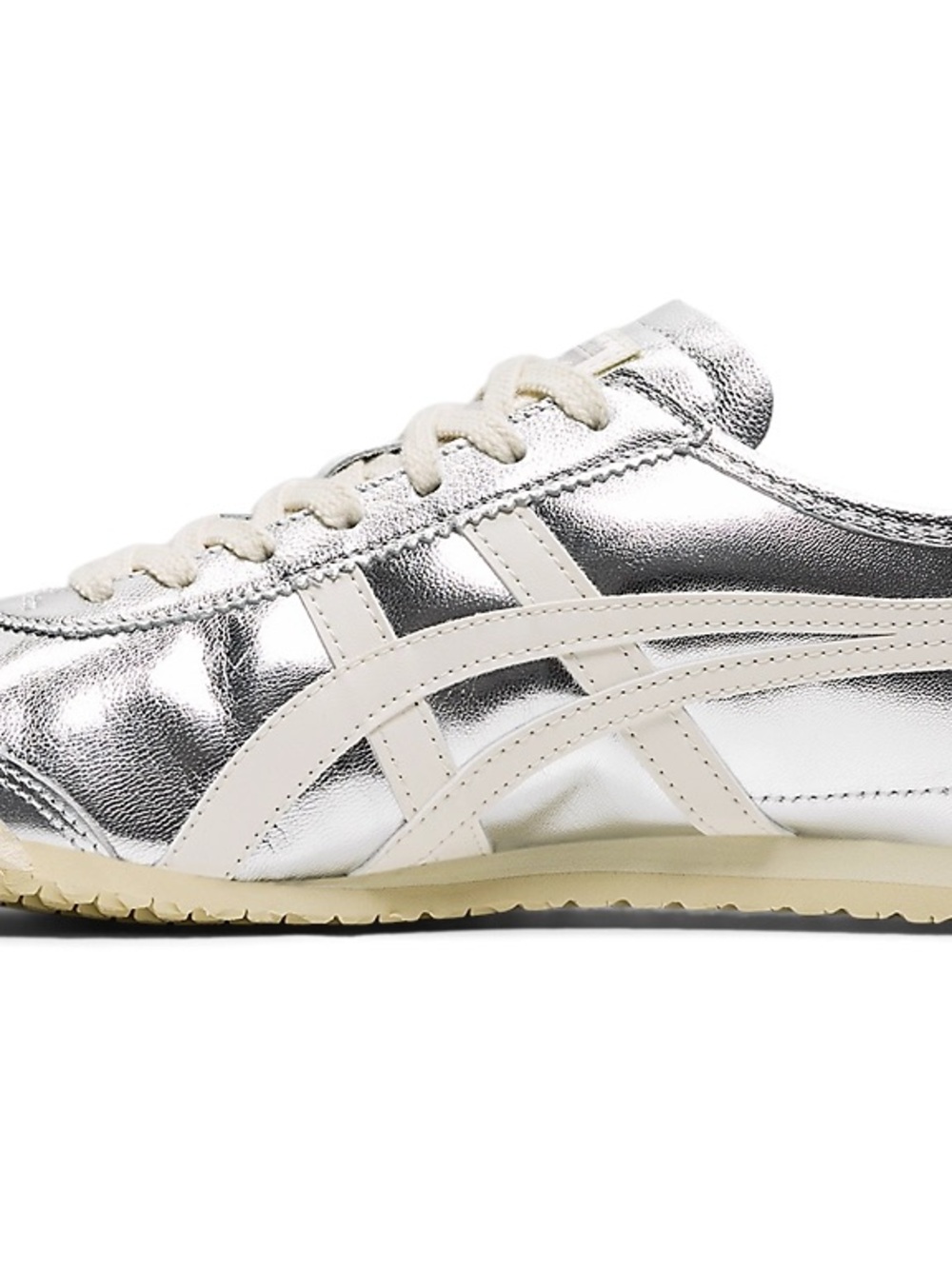 Onitsuka Tiger by Asics Silver Metallic & Cream Low-Profile Sneaker